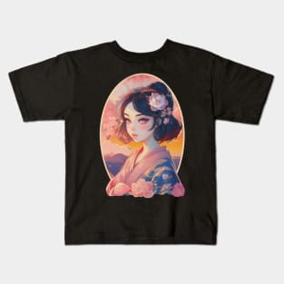 Beautiful Japanese Illustration Kids T-Shirt